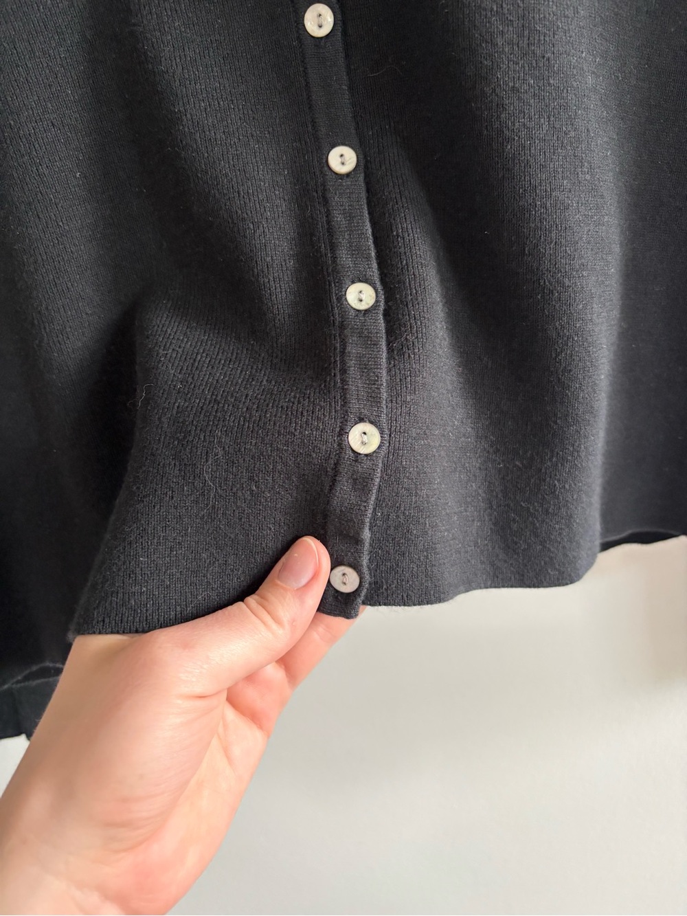 Vintage Cotton Black V-Neck Button Front Sweater - Picture 6 of 9
